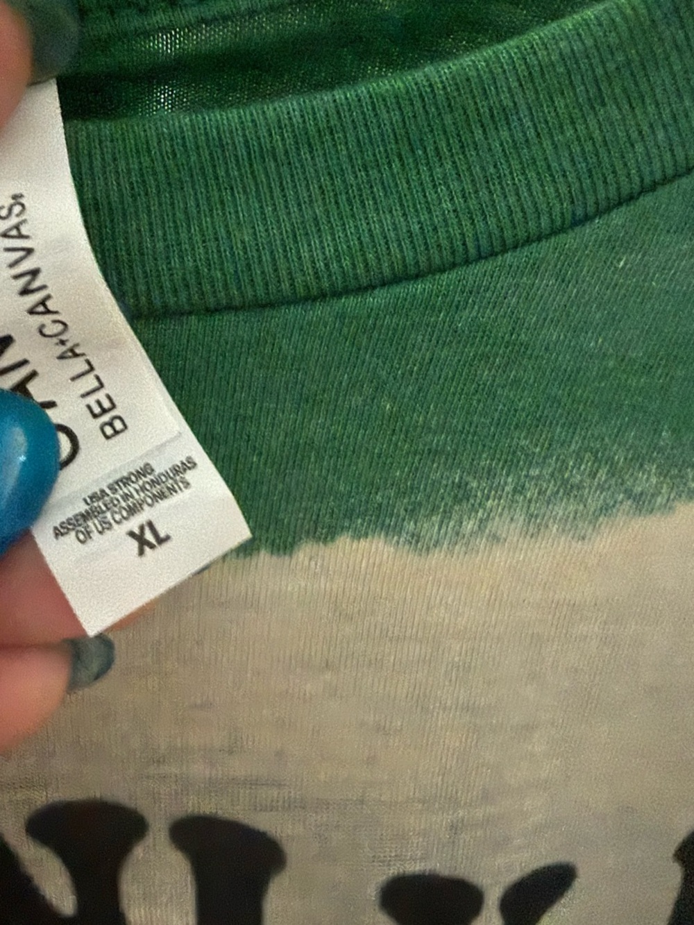 Green and White Graphic Tee All I need is direct deposit money bleached tee shir - Picture 3 of 3